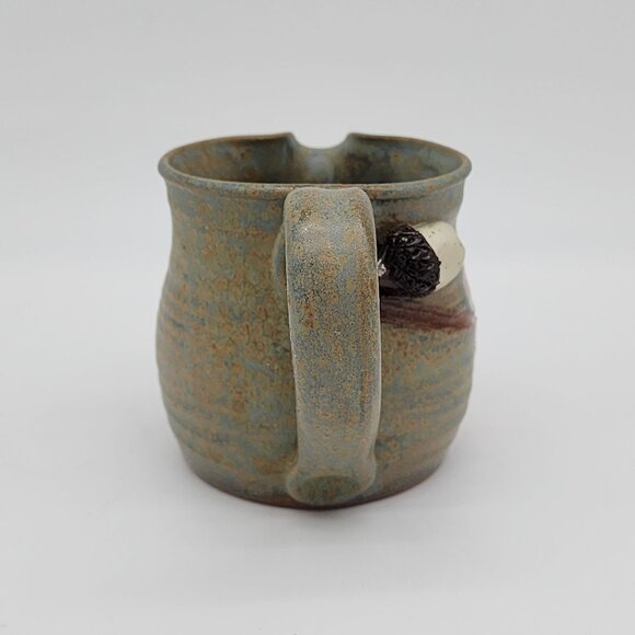 Studio Art Pottery Stoneware Creamer Speckled Acorn Leaf 3.75" Tall 1970s VTG - Picture 4 of 7